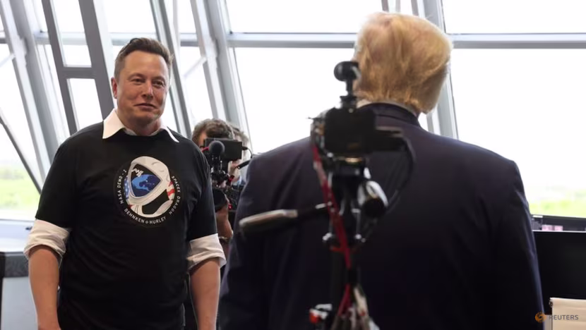 US President Donald Trump and Elon Musk are seen at the Firing Room Four after the launch of a SpaceX Falcon 9 rocket and Crew Dragon spacecraft on NASA's SpaceX Demo-2 mission to the International Space Station from NASA's Kennedy Space Center in Cape Canaveral, Florida, on May 30, 2020. (Photo: REUTERS/Jonathan Ernst)